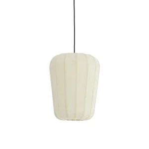 Suspension BIBURY – Motif bois brun foncé & blanc – Ø30 x H37,5 cm