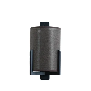 Applique LITTO – Noir & Toile Brun Foncé – 22 x 18 x 36 cm