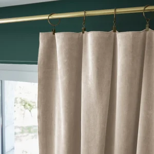Rideau ajustable + 8 anneaux pince 140 x 270 cm Velours de coton CÉSAR Pampa