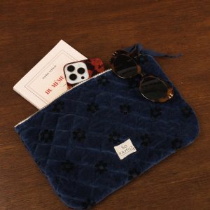 Grande pochette Velours fleurs