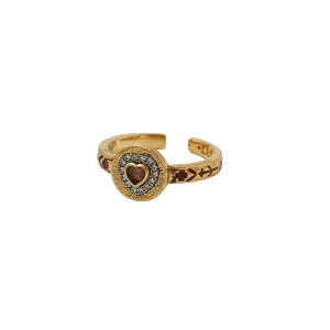 Bague Dolie Coeur Tourmaline Rose Réglable