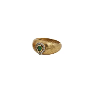Bague Dolie Strass Goutte Agate Verte