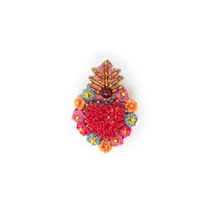 Broche Coeur Fleuri