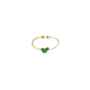 Mini bague cœur Vert