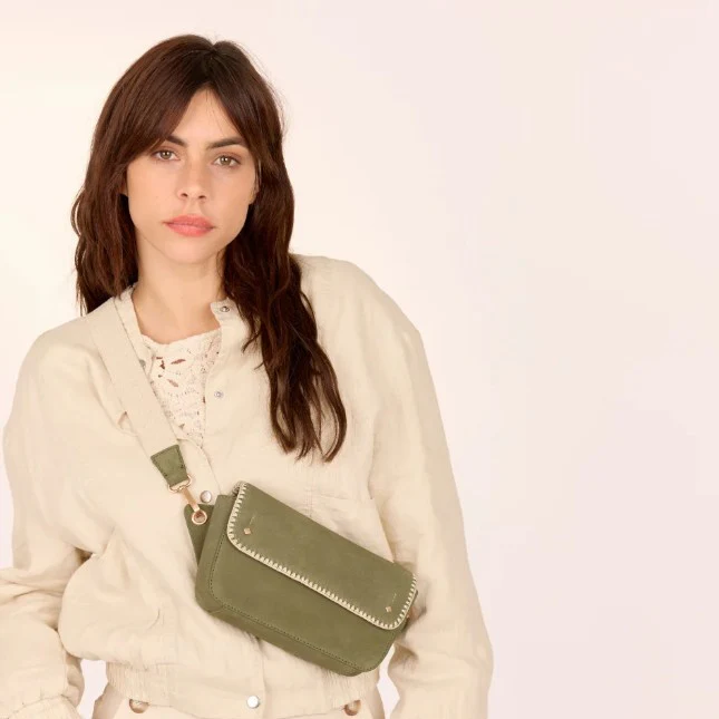 SAC A MAIN EMILIE DAIM KAKI – Image 3