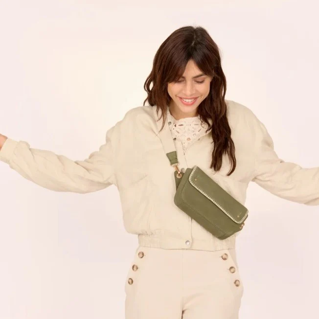 SAC A MAIN EMILIE DAIM KAKI – Image 4