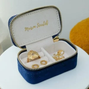 BOITE A BIJOUX MARIE VELOURS BLEU