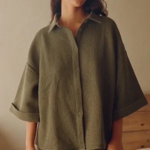 CHEMISE MIMOSA NID D'ABEILLE KAKI