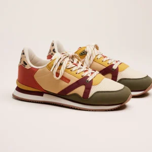 SNEAKERS ANDREE BORDEAUX ET LEOPARD