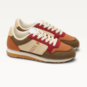 SNEAKERS GABRIELLE KAKI ET BORDEAUX