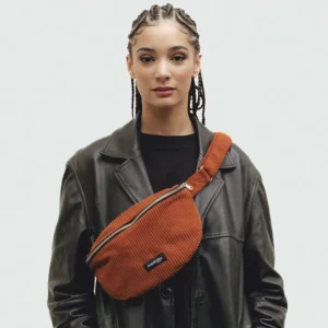 SAC BANANE CUSTINE VELOURS BRUN