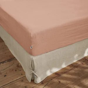 Drap-housse Soline – 160 x 200 cm – Lin lavé Vieux rose