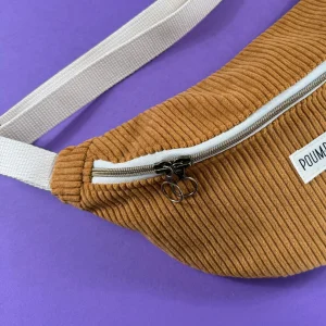 SAC BANANE M VELOURS MOUTARDE