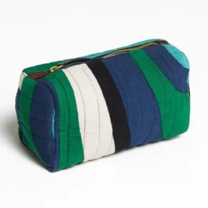 POCHETTE ELBA VELOURS BLEU VERT