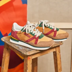 SNEAKERS ANDREE JAUNE MARRON