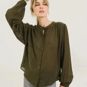 CHEMISE GLADYS 3 MODÈLES :  BRODERIE, KAKI OU INDIGO