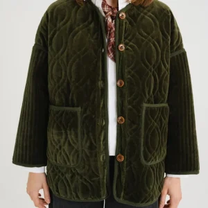 VESTE BARI VERT VELOURS