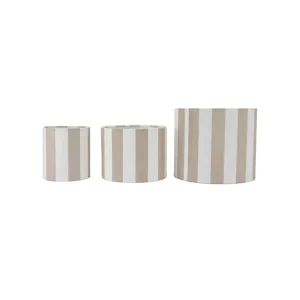 Abat-jours Rayures Beige – Set de Tailles Différentes